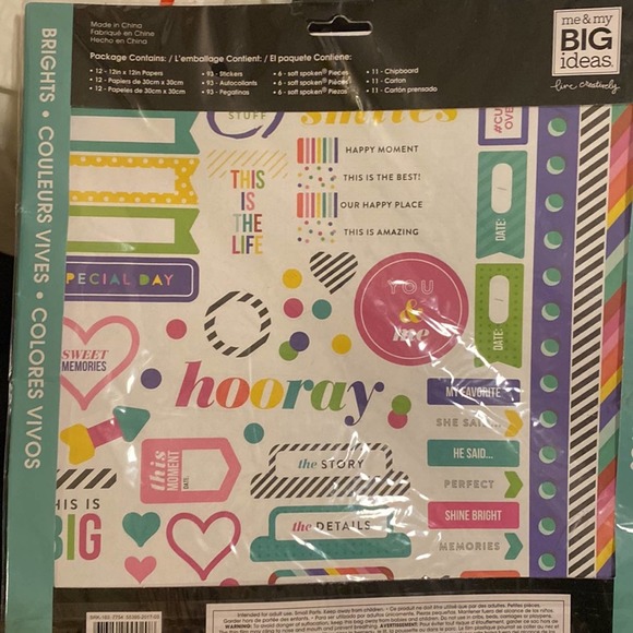 mambiKIT SCRAPBOOK KIT 12"X12" Me & My Big Ideas Brights - Picture 2 of 6